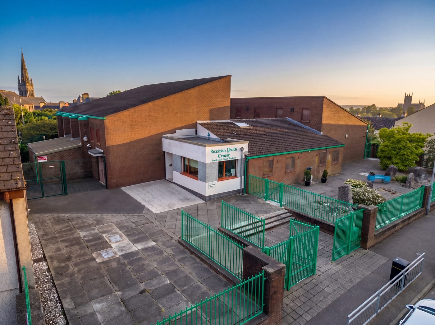 Aerial view of Patrician Youth Centre on John Street today