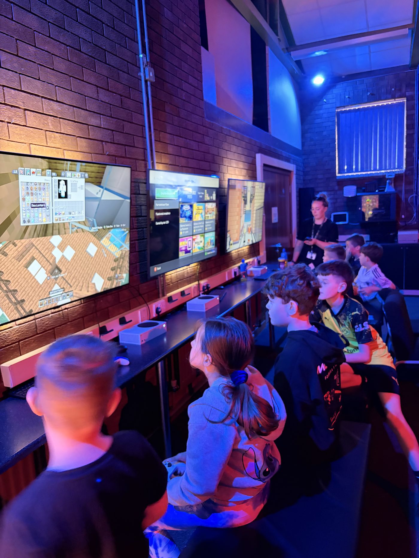 Members in the games zone on the consoles
